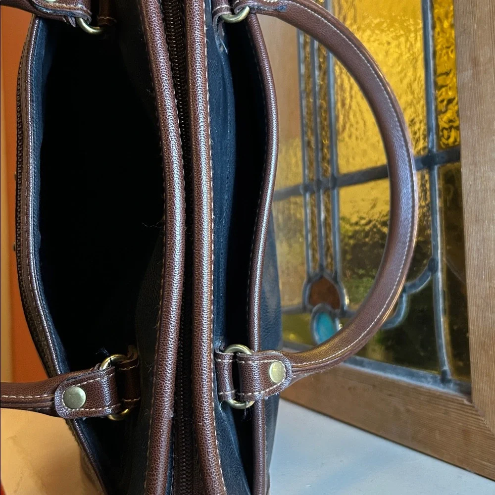 Liz Claiborne Black and Brown Handbag